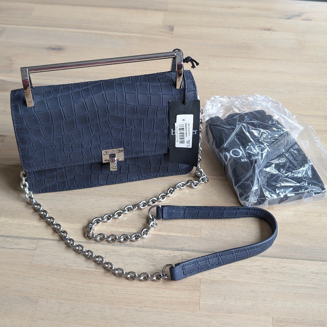 Botkier Lennox Small Croc-Embossed Leather Crossbody New